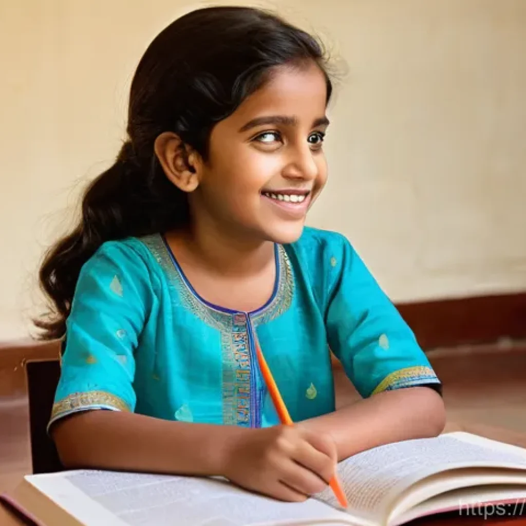 성교육과 성적 트라우마 - **Prompt:** A cheerful and curious Indian girl, around 9 years old, wearing comfortable, modest clot...