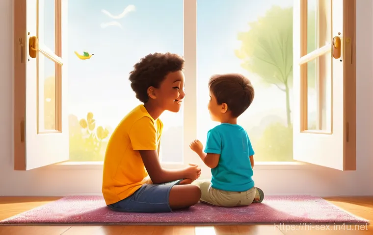 성교육과 성평등 교육 - Image Prompt 1: Open Communication about Body and Emotions** 성교육과 성평등 교육 - Image Prompt 1: Open Communication about Body and Emotions**