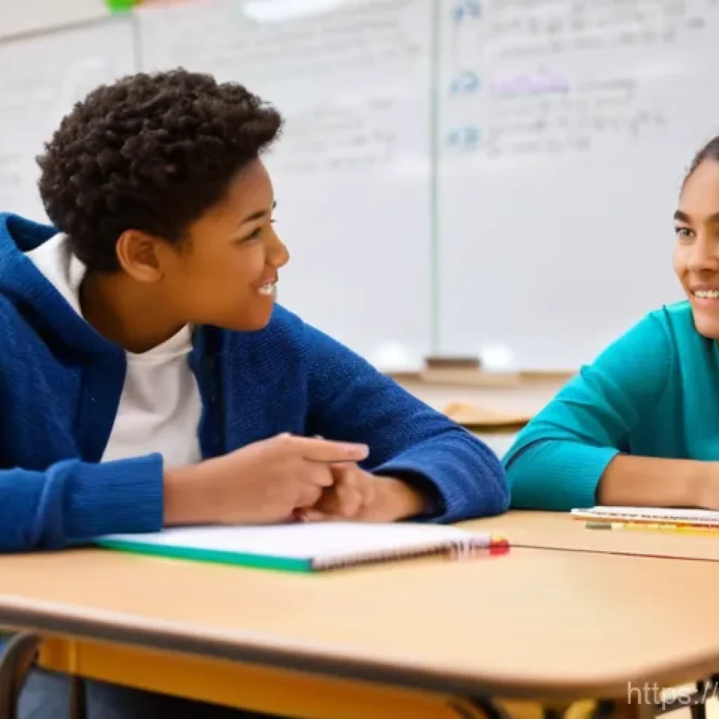 성교육과 성적 정체성 - **Prompt: "A diverse group of three teenagers, two girls and one boy, aged approximately 15-17, are ...