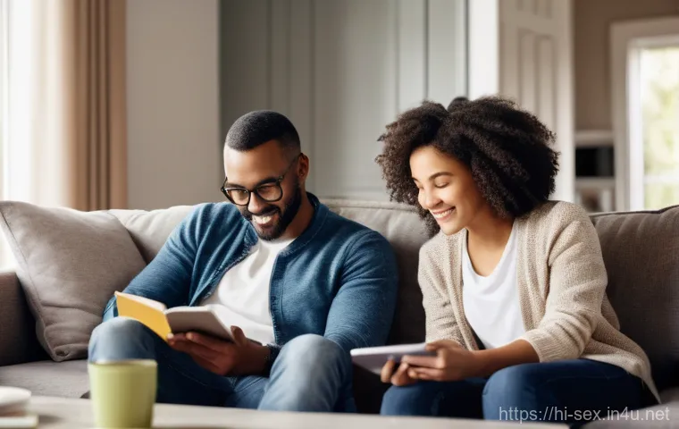 성교육과 성적 호기심 - **Prompt:** A warm and inviting scene depicting a diverse family (father, mother, a pre-teen daughte...