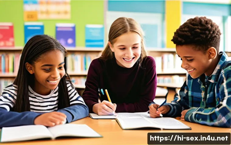 성교육과 성적 권리 - **Prompt 1: Understanding Puberty and Body Changes**
"A diverse group of teenagers, aged approxi...